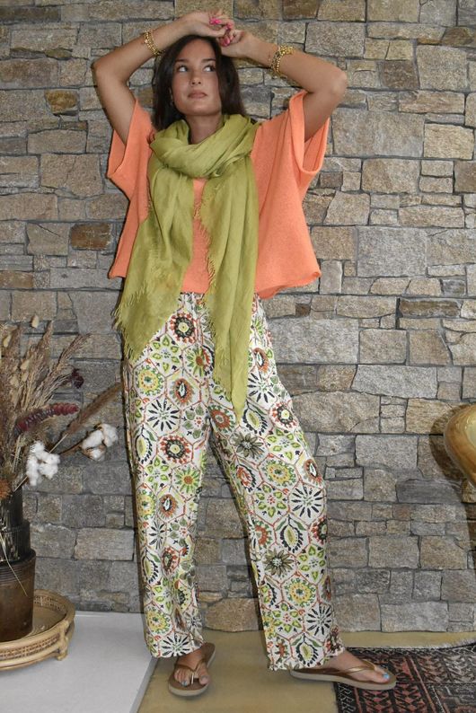Riad Nights Relaxed Barrel Pant Greens